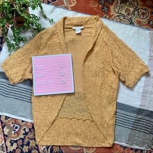 Goldenrod Slouchy Short Sleeve Cardigan